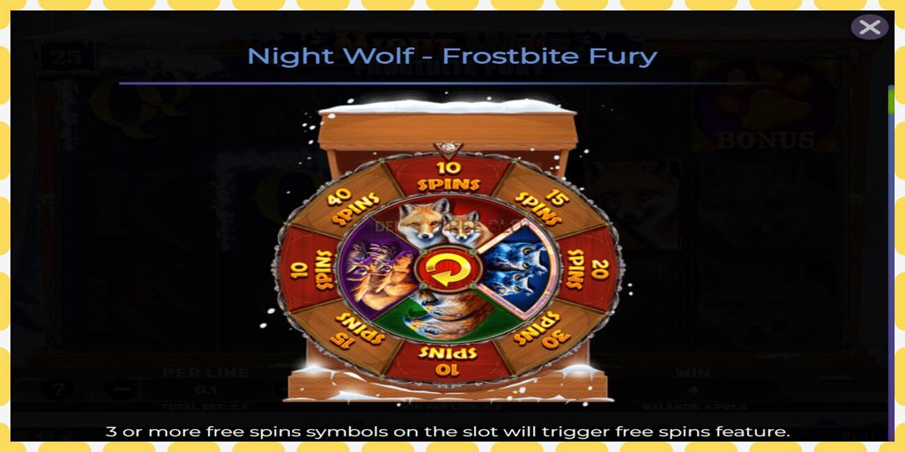 Demo slot Night Wolf - Frostbite Fury නොමිලේ සහ ලියාපදිංචියකින් තොරව, පින්තූරය - 1