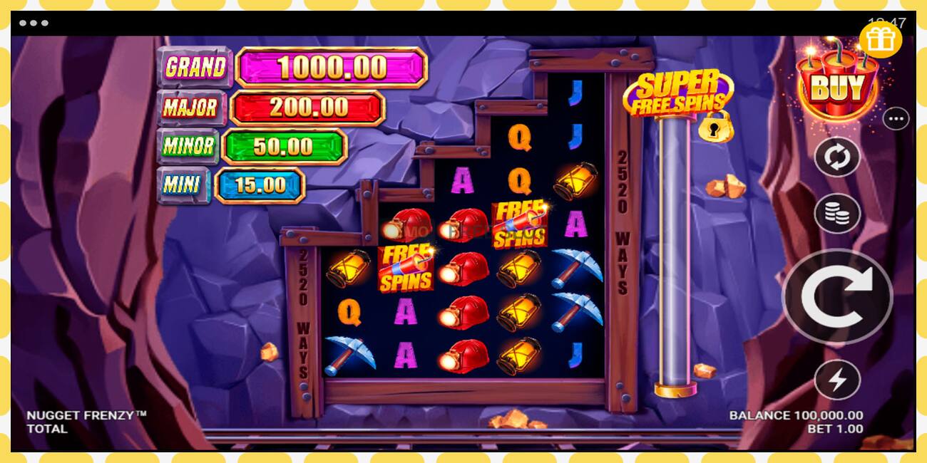 Demo slots Nugget Frenzy bezmaksas un bez reģistrācijas, attēlu - 1