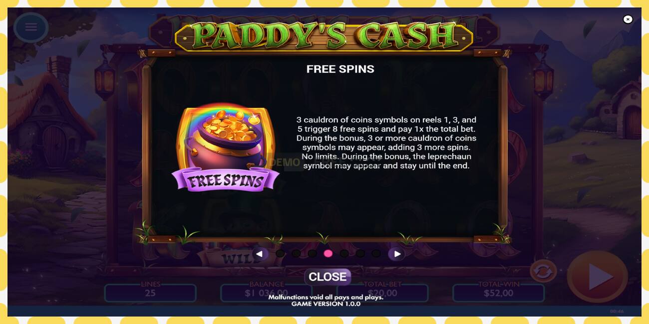 Demo slots Paddys Cash bezmaksas un bez reģistrācijas, attēlu - 1