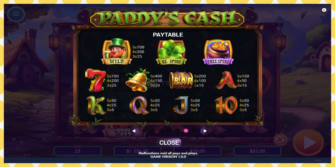 Demo slots Paddys Cash bezmaksas un bez reģistrācijas, attēlu - 1