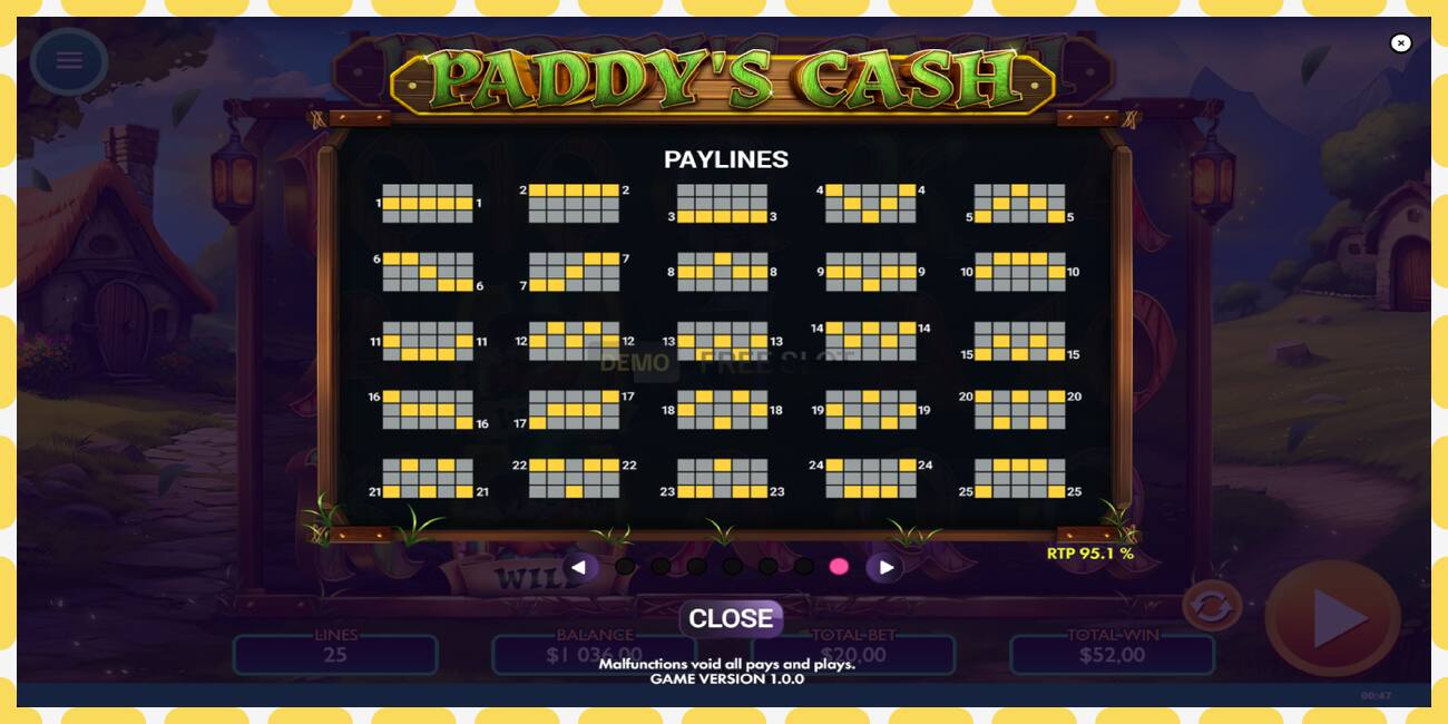 Demo slots Paddys Cash bezmaksas un bez reģistrācijas, attēlu - 1