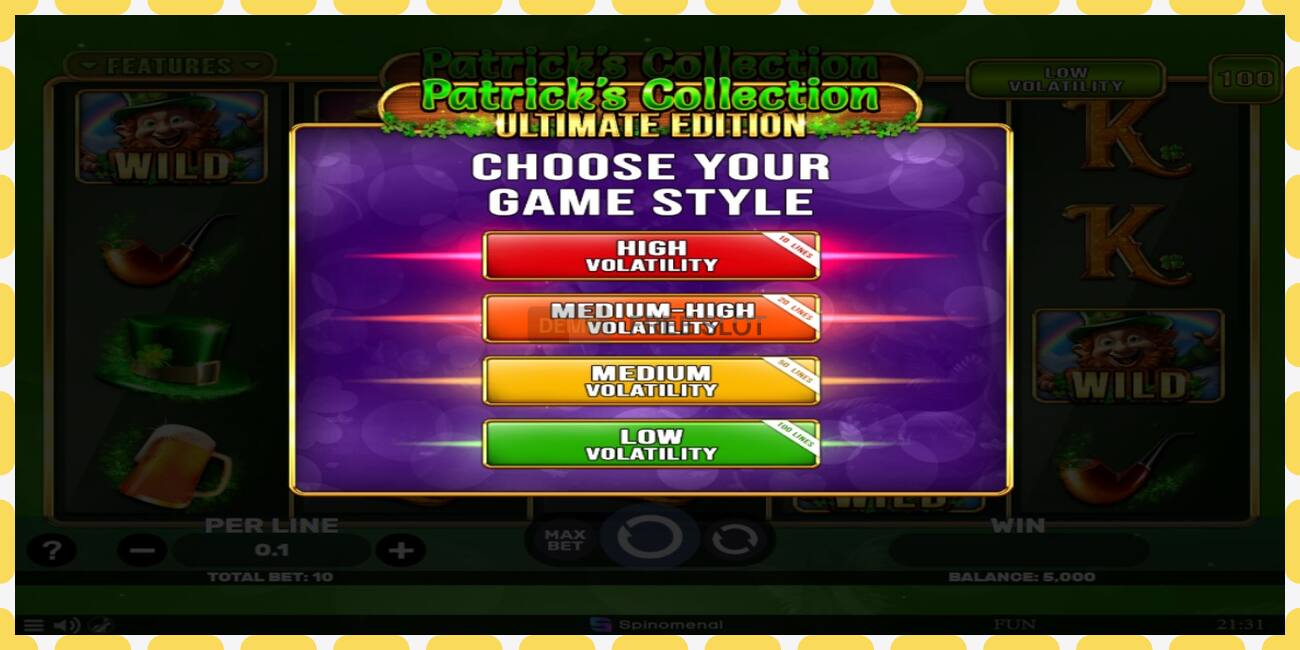 Demo slot Patricks Collection - Ultimate Edition free and without registration, picture - 1