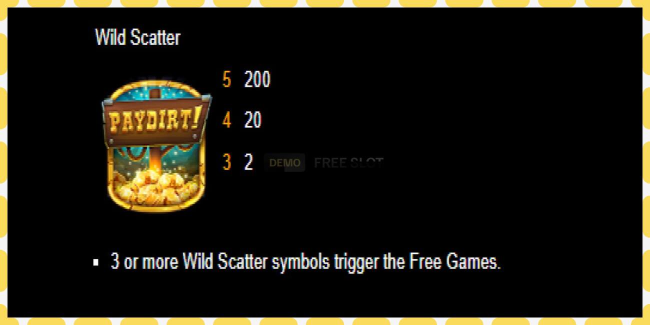 Demo slot Paydirt! Go for the Gold free and without registration, picture - 1