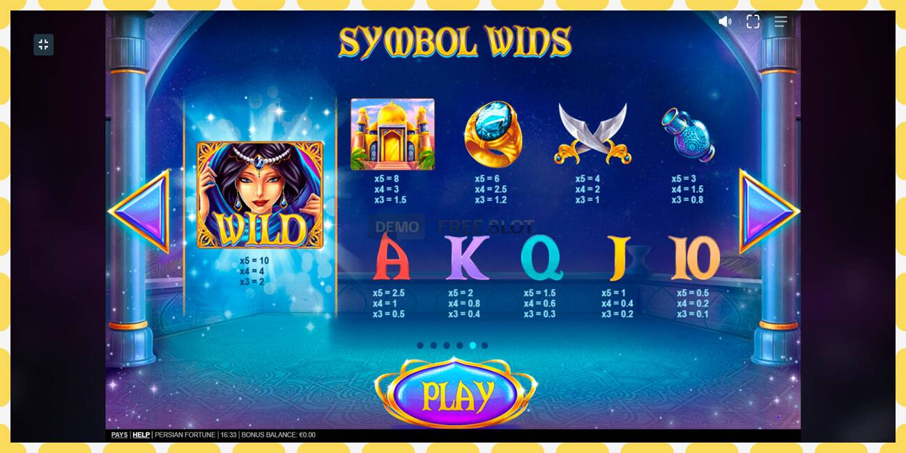 Demo slot Persian Fortune free and without registration, picture - 1