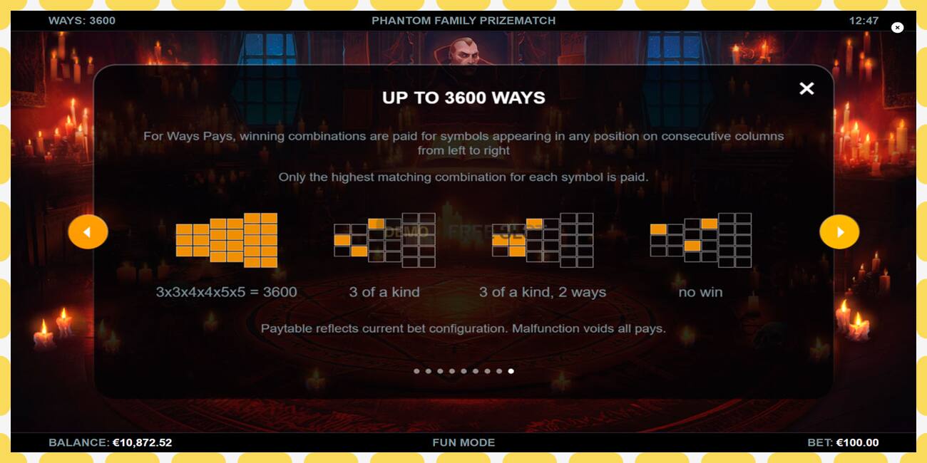 រន្ធដោតសាកល្បង Phantom Family PrizeMatch ឥតគិតថ្លៃនិងដោយគ្មានការចុះឈ្មោះ, រូបភាព - ១