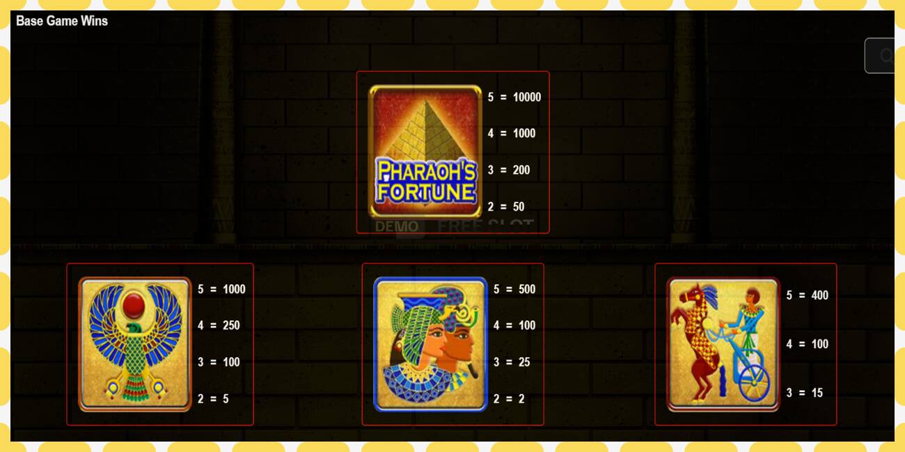 Demo slot Pharaohs Fortune gratis og uden registrering, billede - 1