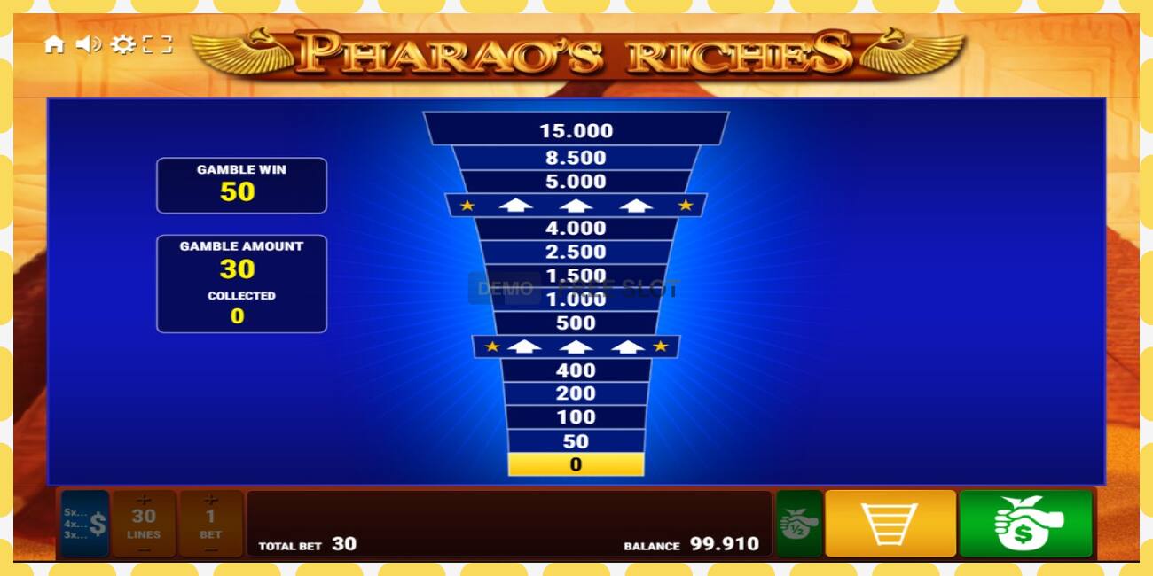 Demo slot Pharaos Riches ingyenes és regisztráció nélkül, kép - 1