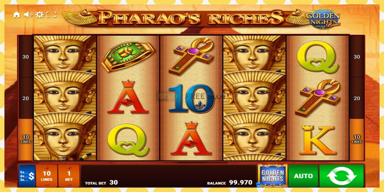 Demo slot Pharaos Riches Golden Nights free and without registration, picture - 1