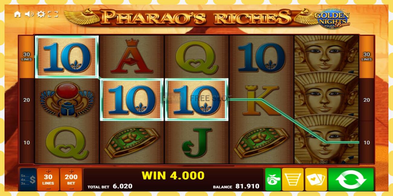 สล็อตสาธิต Pharaos Riches Golden Nights ฟรีและไม่ต้องลงทะเบียน, รูปภาพ - 1