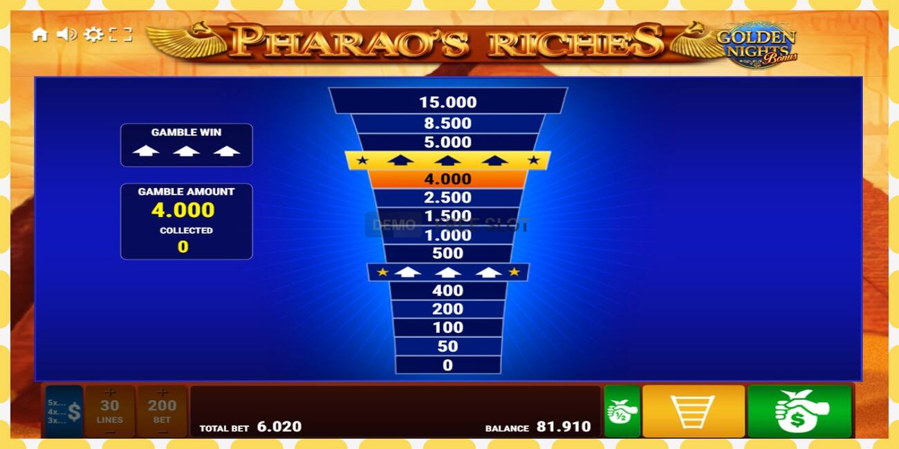 Demo slot Pharaos Riches Golden Nights free and without registration, picture - 1