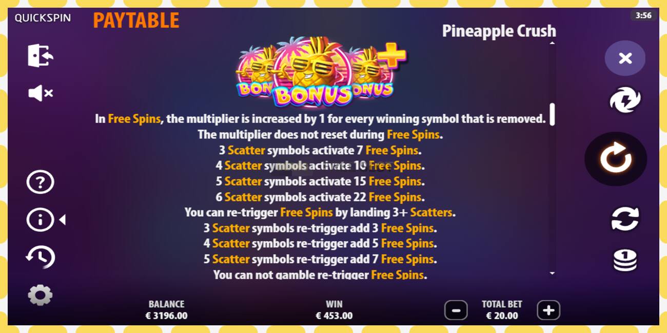 Demo slot Pineapple Crush free and without registration, picture - 1