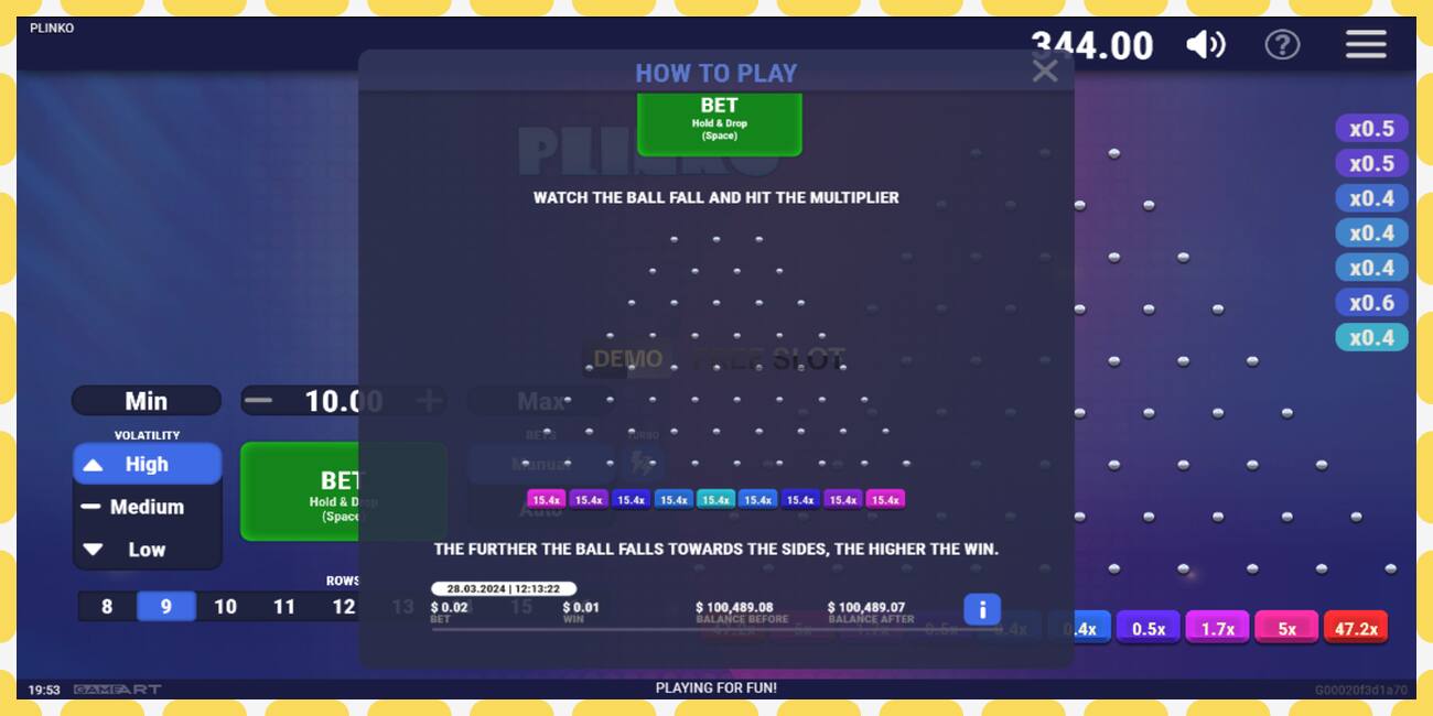 Demo slot Plinko free and without registration, picture - 1