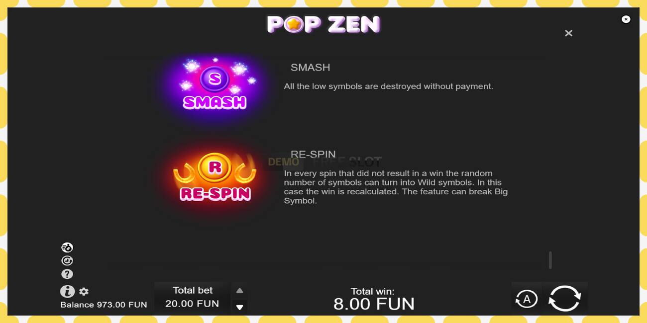 Slot de demonstração Pop Zen grátis e sem registro, foto - 1