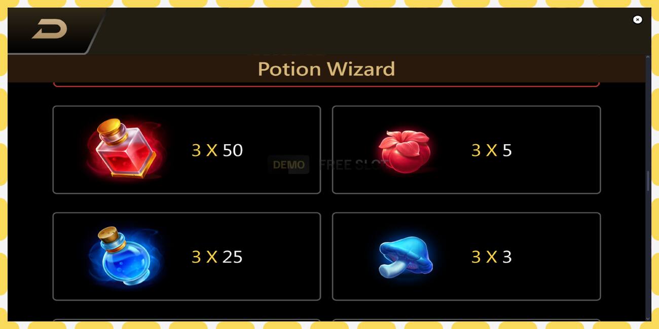 រន្ធដោតសាកល្បង Potion Wizard ឥតគិតថ្លៃនិងដោយគ្មានការចុះឈ្មោះ, រូបភាព - ១