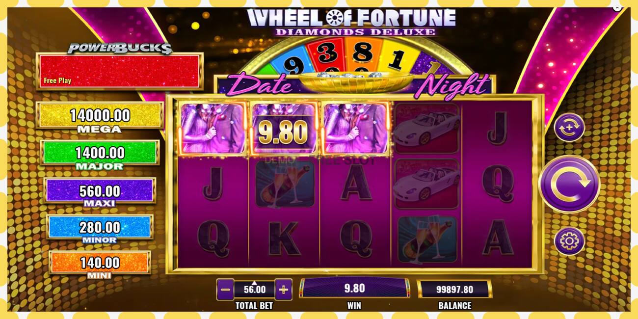 Demo yuvası PowerBucks Wheel of Fortune Diamonds Deluxe Date Night ücretsiz ve kayıt olmadan, resim - 1