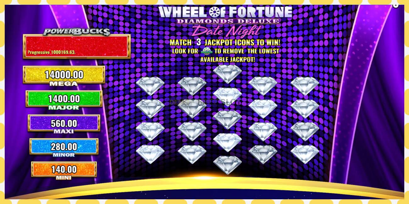 Demo yuvası PowerBucks Wheel of Fortune Diamonds Deluxe Date Night ücretsiz ve kayıt olmadan, resim - 1