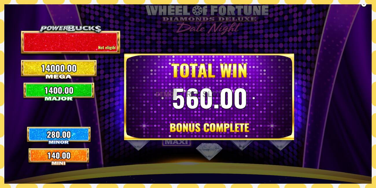 Demo yuvası PowerBucks Wheel of Fortune Diamonds Deluxe Date Night ücretsiz ve kayıt olmadan, resim - 1