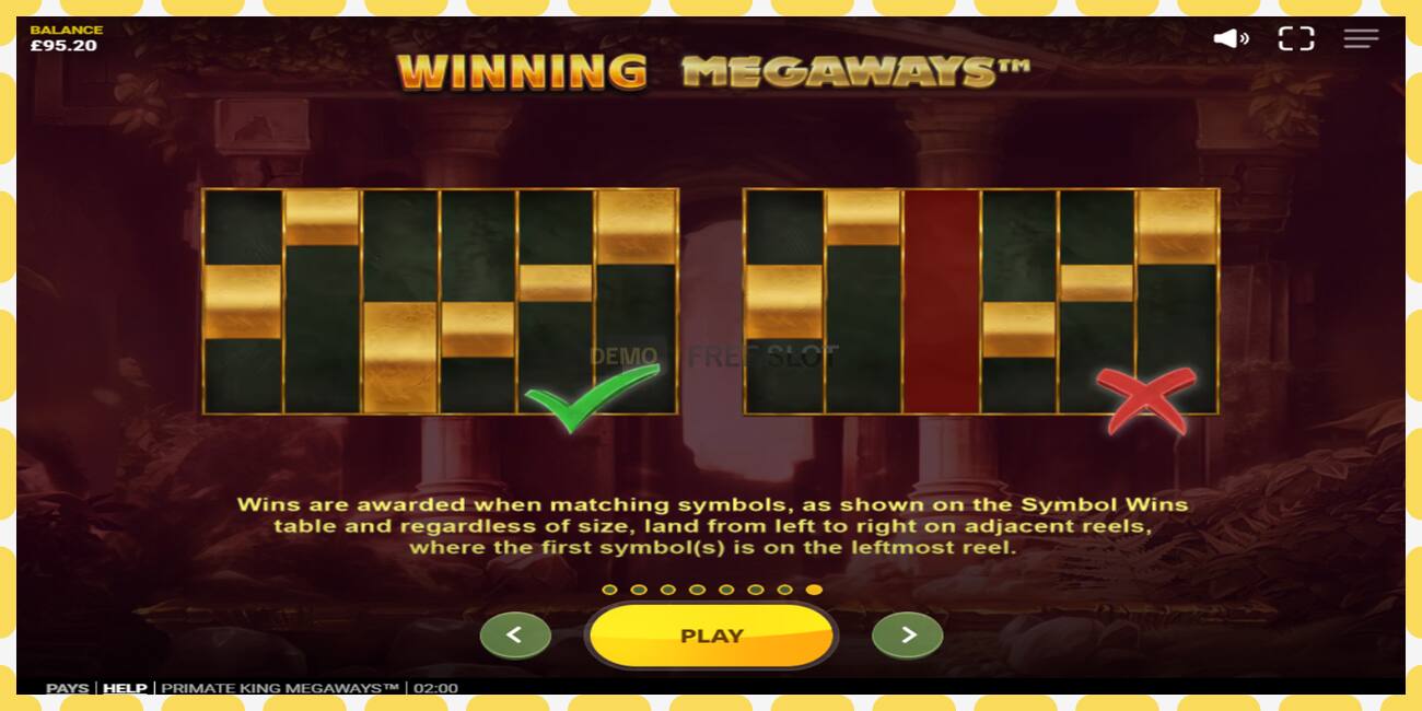 Demo slot Primate King Megaways free and without registration, picture - 1