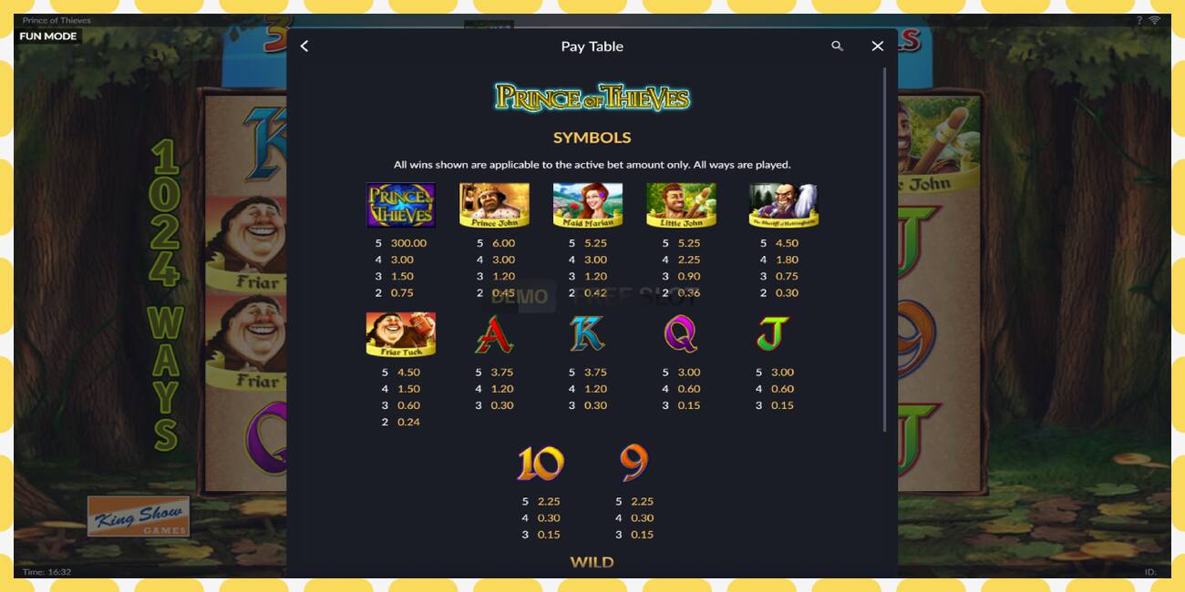 Demo slot Prince of Thieves ingyenes és regisztráció nélkül, kép - 1