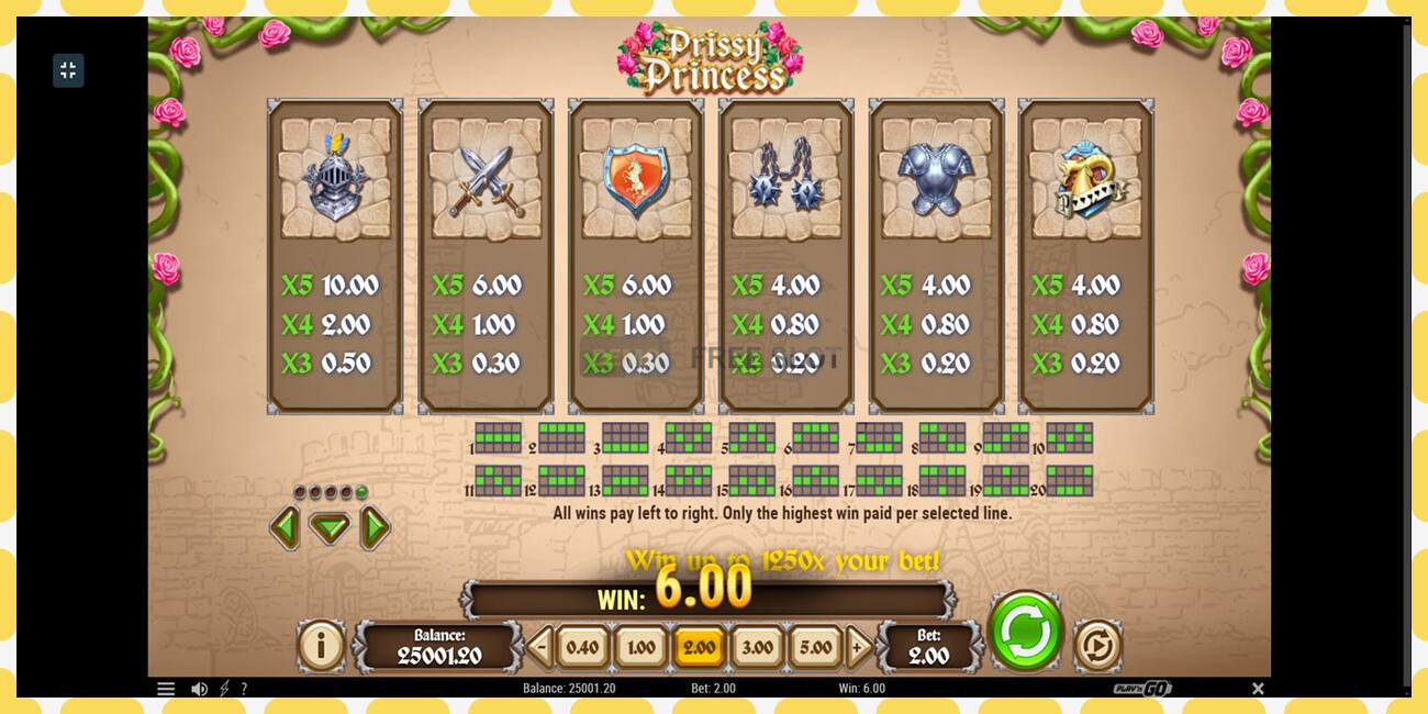 Demo slot Prissy Princess free and without registration, picture - 1