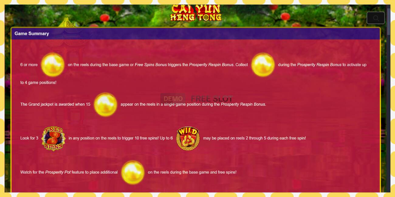 Demo slot Prosperity Link - Cai Yun Heng Tong free and without registration, picture - 1