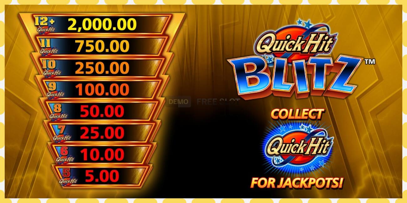 Emplacement de démonstration Quick Hit Blitz Gold gratuit et sans inscription, image - 1