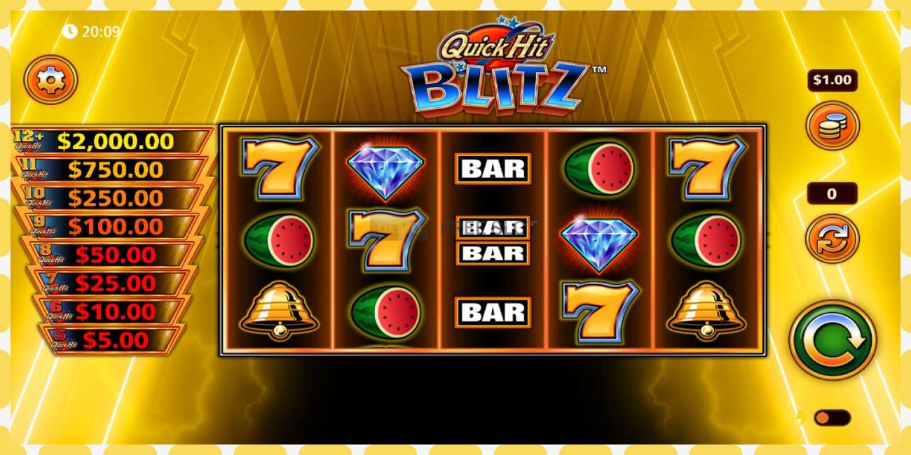 Emplacement de démonstration Quick Hit Blitz Gold gratuit et sans inscription, image - 1