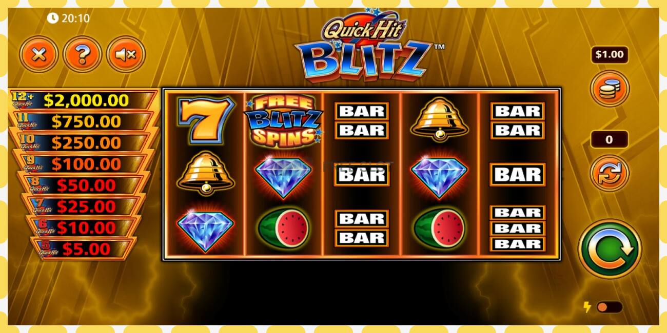 Emplacement de démonstration Quick Hit Blitz Gold gratuit et sans inscription, image - 1