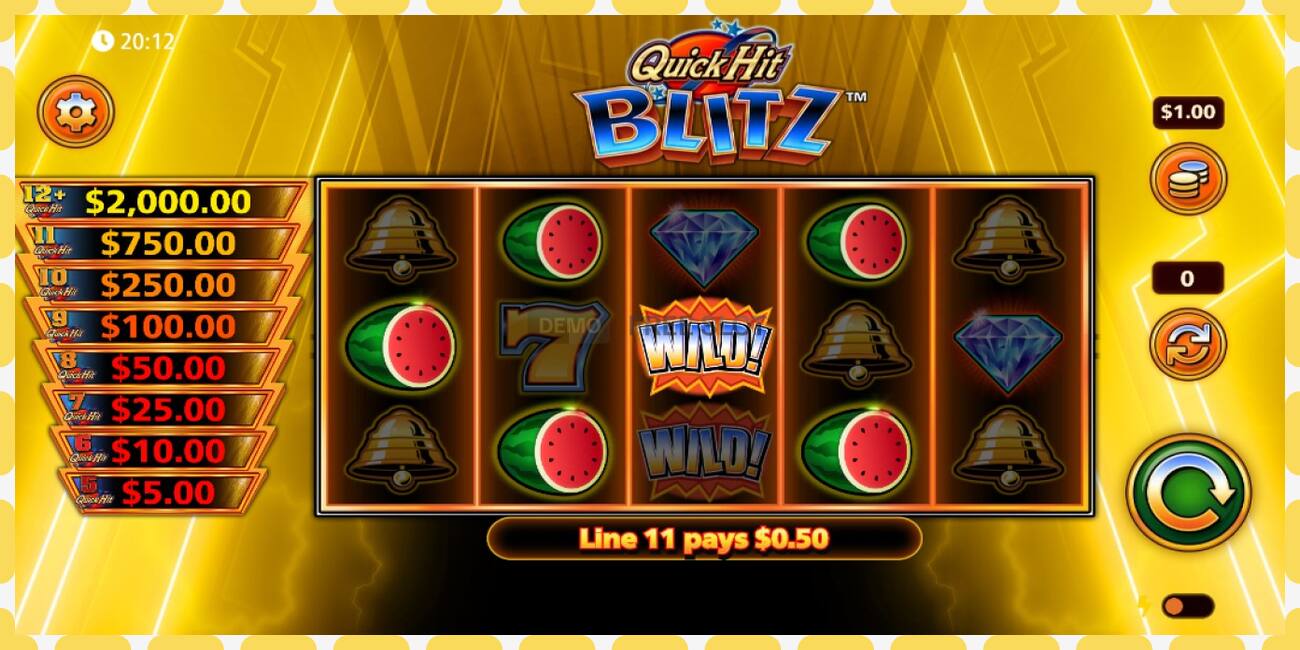 Ranura de demostración Quick Hit Blitz Gold gratis y sin registro, imagen - 1