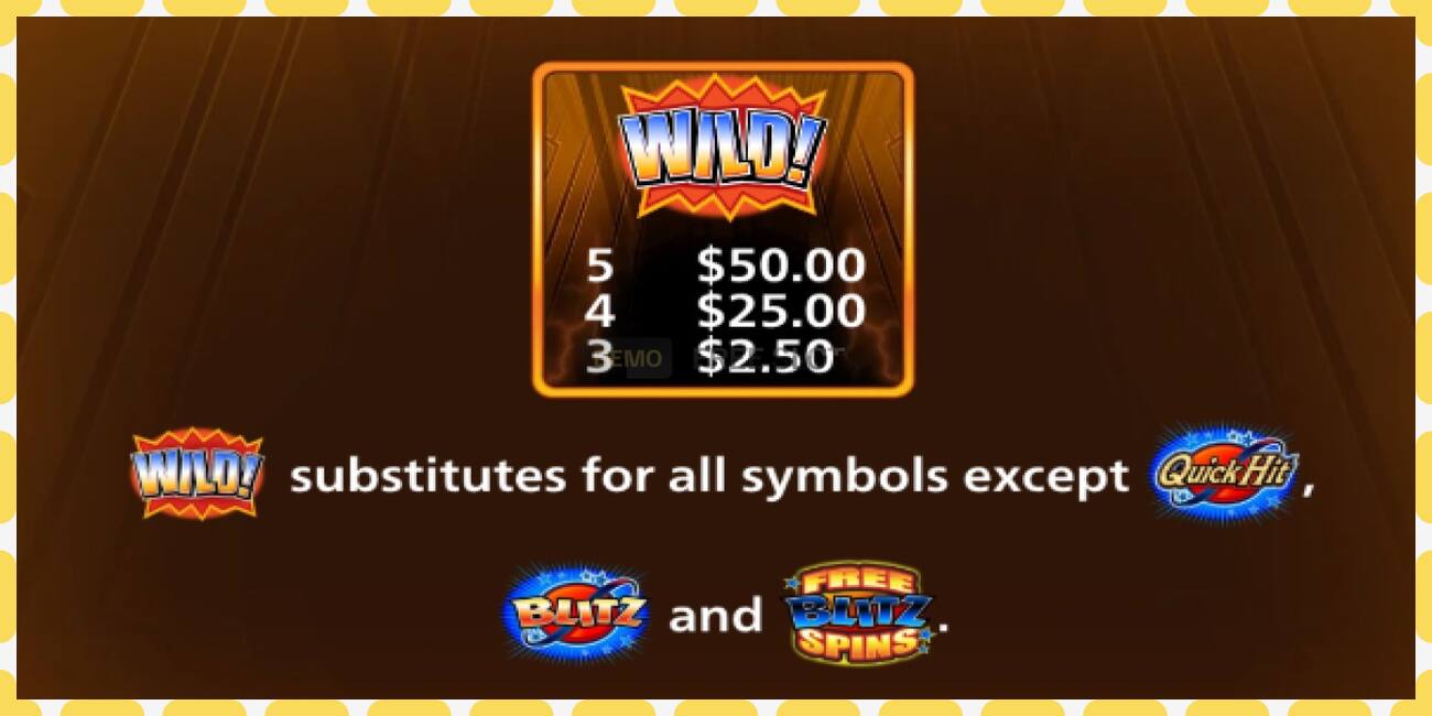 Demo slot Quick Hit Blitz Gold නොමිලේ සහ ලියාපදිංචියකින් තොරව, පින්තූරය - 1