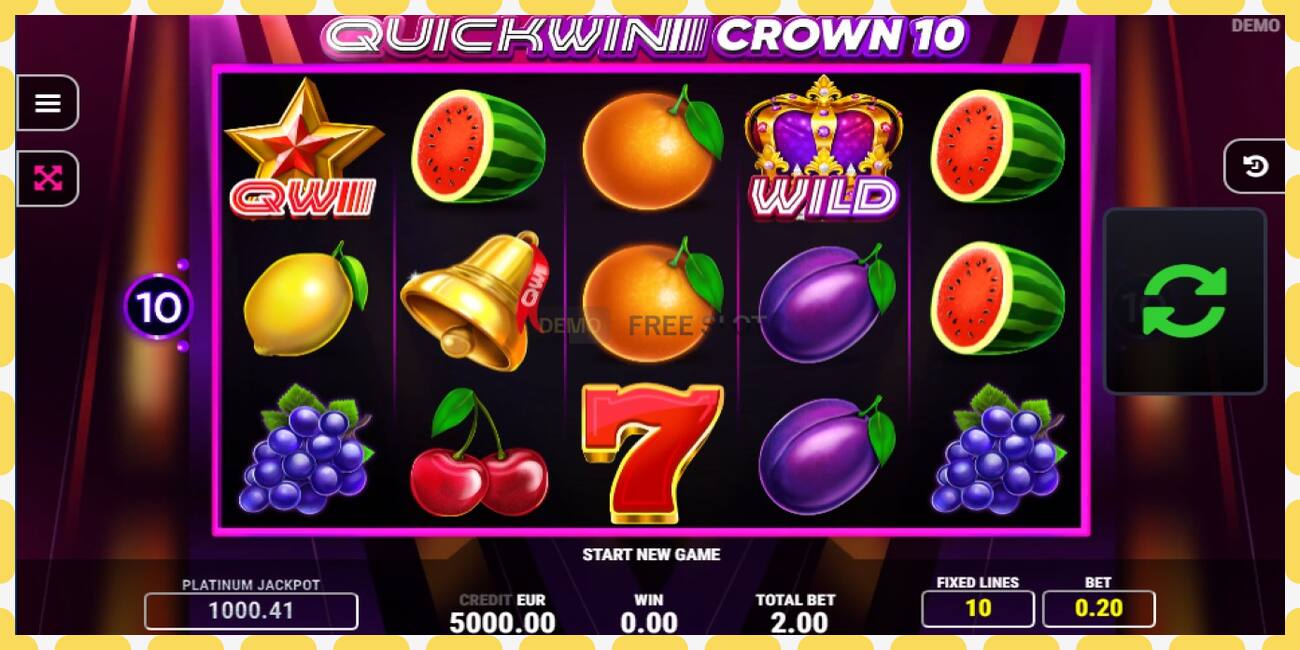 Yanayopangwa demo Quick Win Crown 10 bure na bila usajili, picha - 1