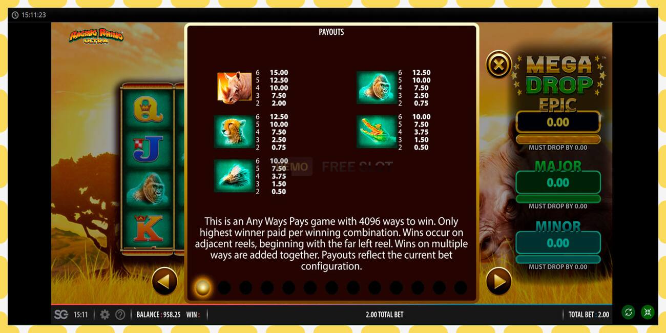 Demo slot Raging Rhino Ultra free and without registration, picture - 1