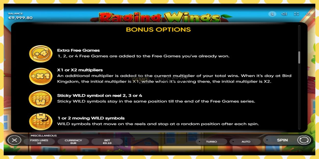 Demo slot Raging Wings free and without registration, picture - 1