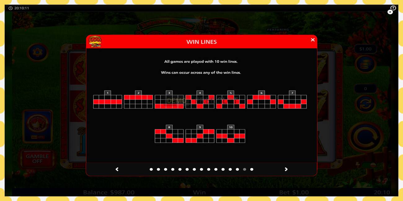 डेमो स्लट Rainbow Riches Locomotion नि: शुल्क र दर्ता बिना, चित्र - १