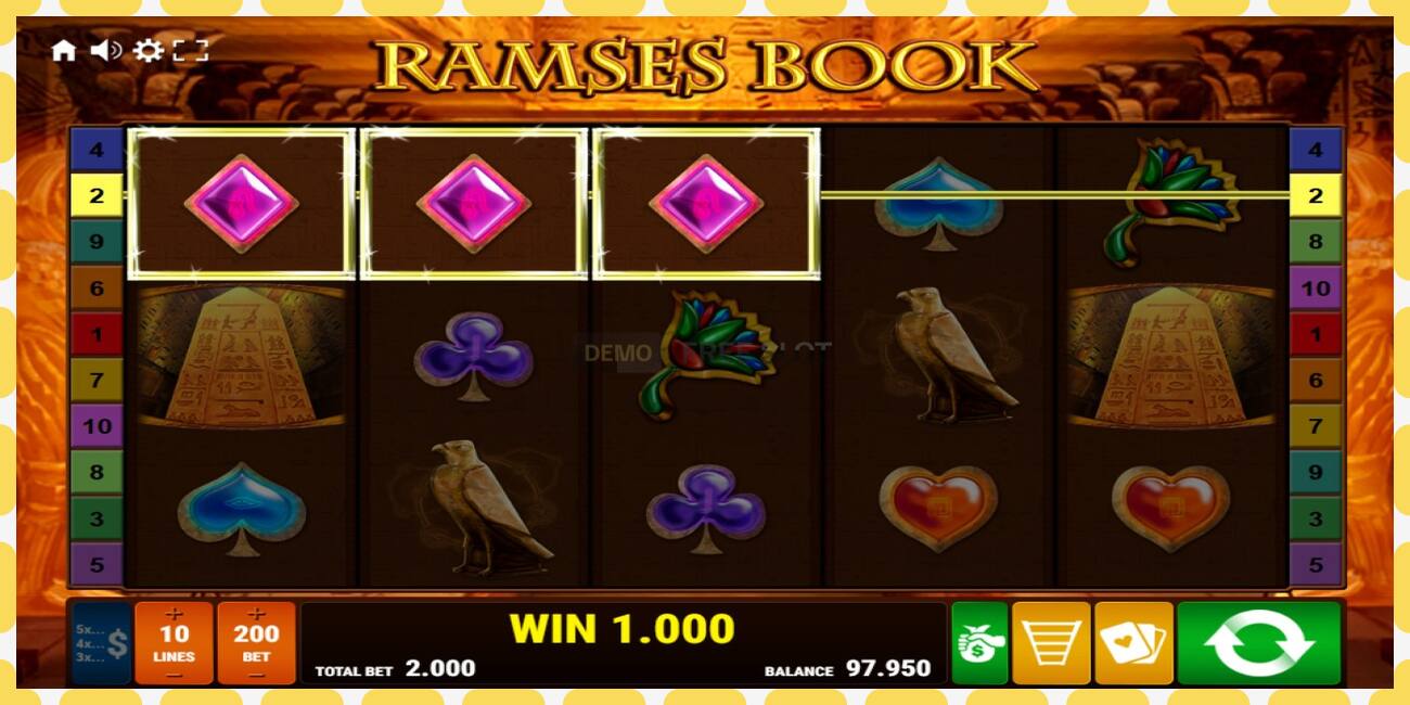 Slot de demostración Ramses Book gratuíto e sen rexistro, imaxe - 1