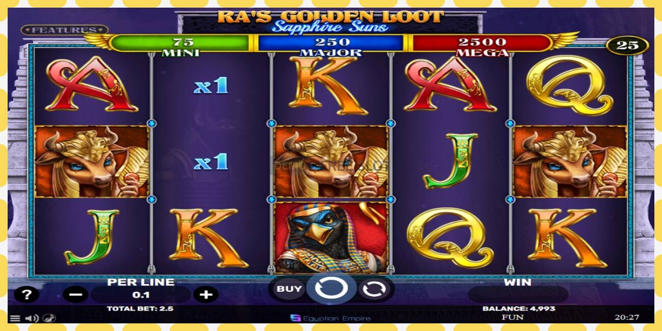 டெமோ ஸ்லாட் Ras Golden Loot - Sapphire Suns இலவச மற்றும் பதிவு இல்லாமல், படம் - 1