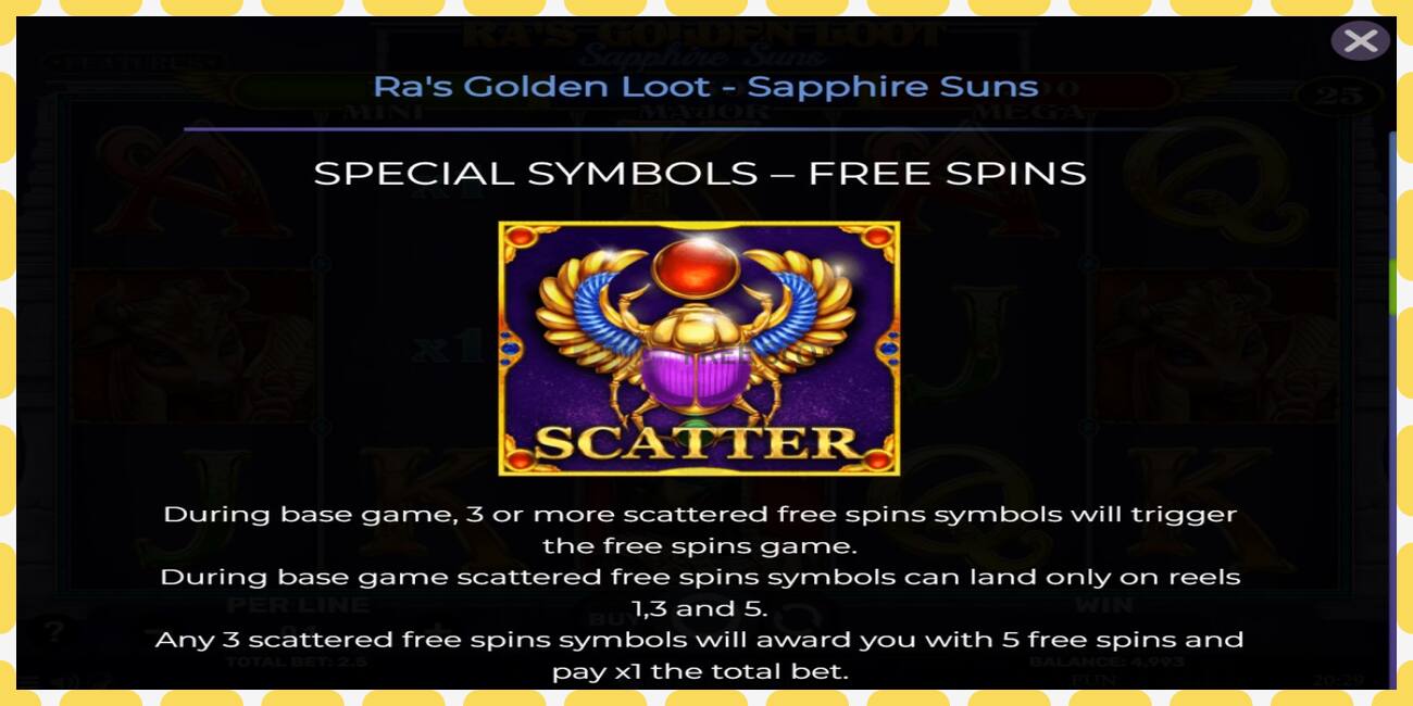 Slot demo Ras Golden Loot - Sapphire Suns gratuit și fără înregistrare, imagine - 1