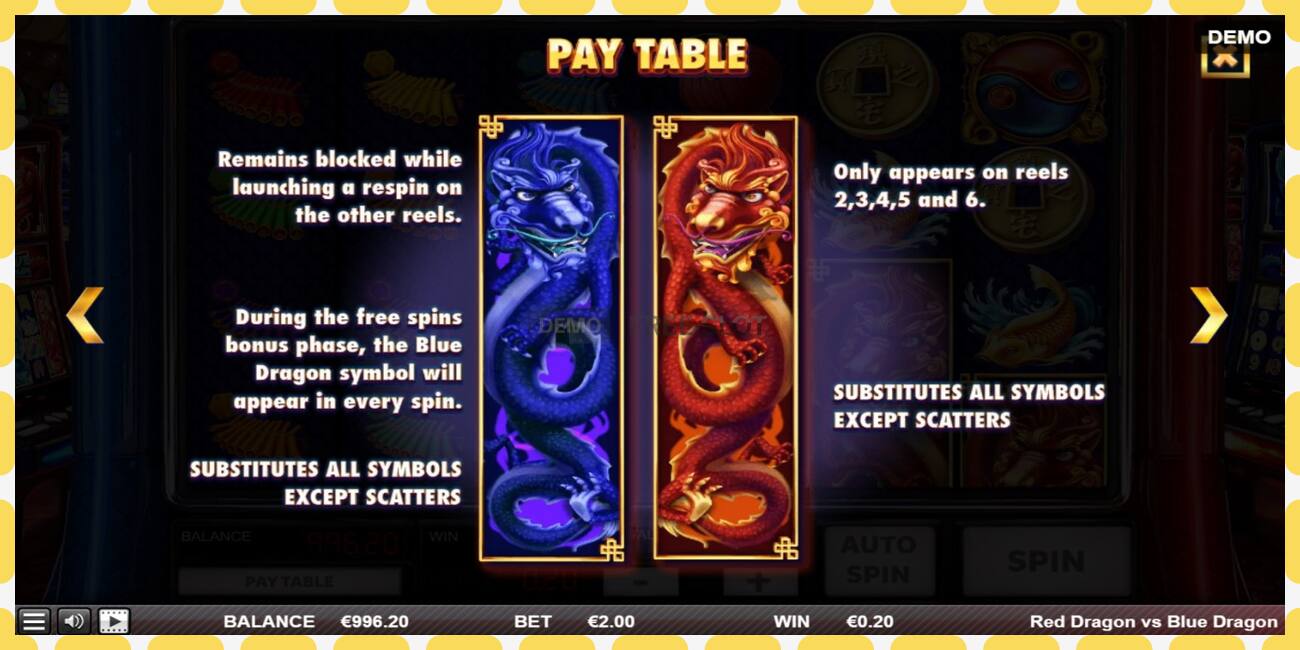 Demo slot Red Dragon vs Blue Dragon free and without registration, picture - 1