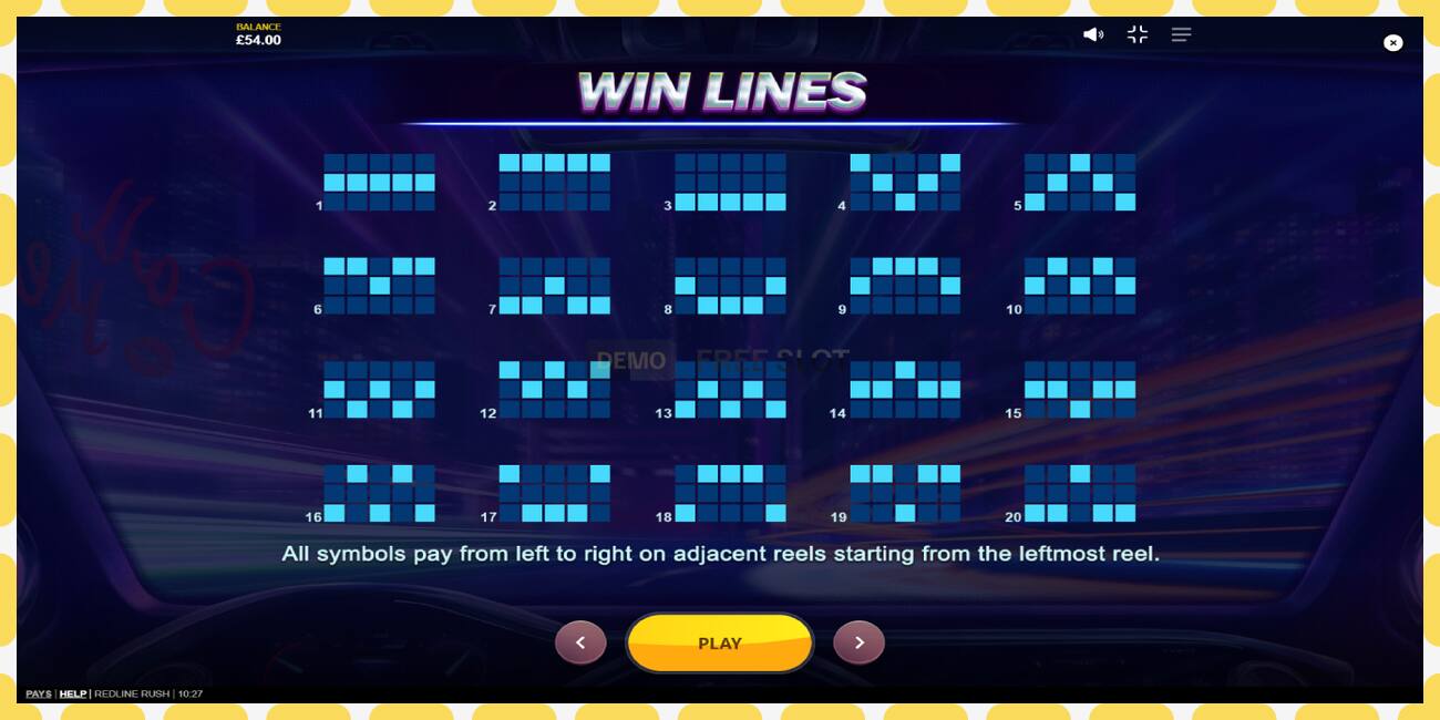 Demo slot Redline Rush නොමිලේ සහ ලියාපදිංචියකින් තොරව, පින්තූරය - 1