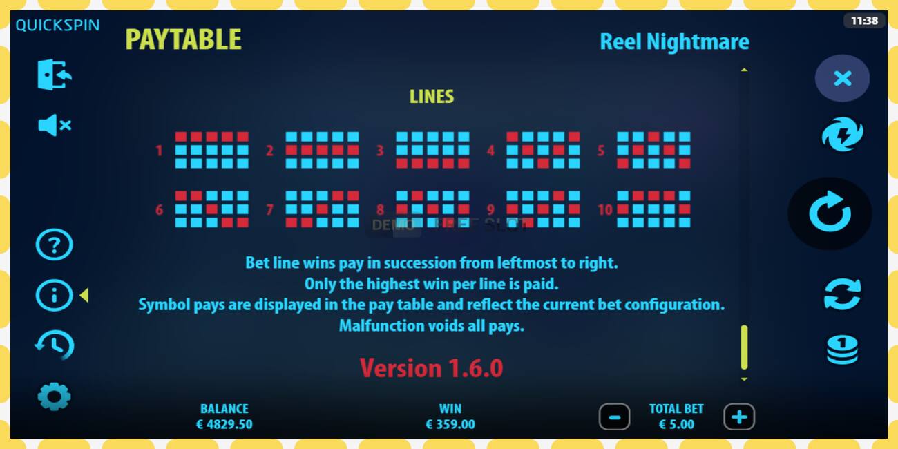 Demo slot Reel Nightmare free and without registration, picture - 1