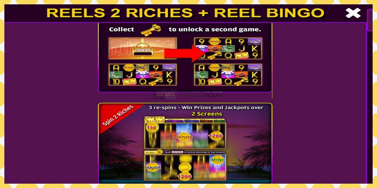 Slot demo Reels 2 Riches with Reel Bingo gratuit și fără înregistrare, imagine - 1