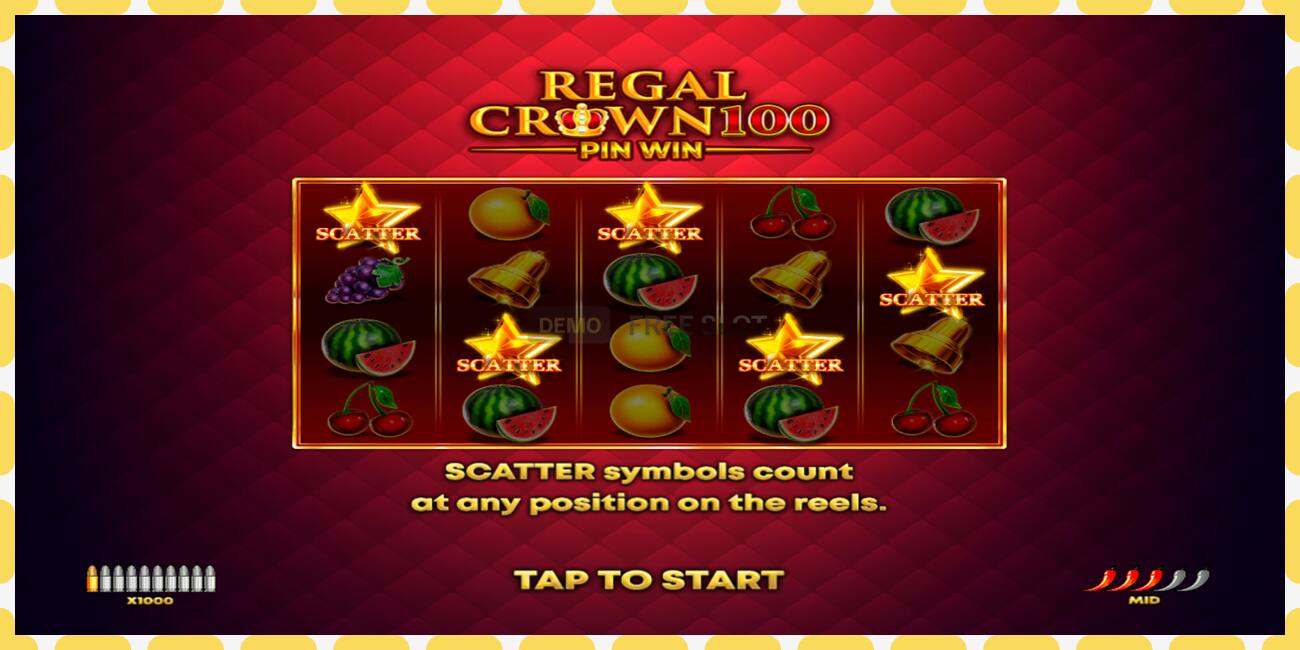 Demo-spor Regal Crown 100 gratis og uten registrering, bilde - 1