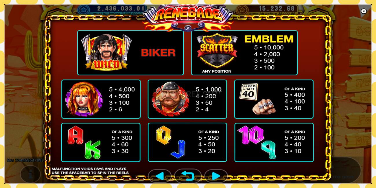 Demo slot Renegade free and without registration, picture - 1