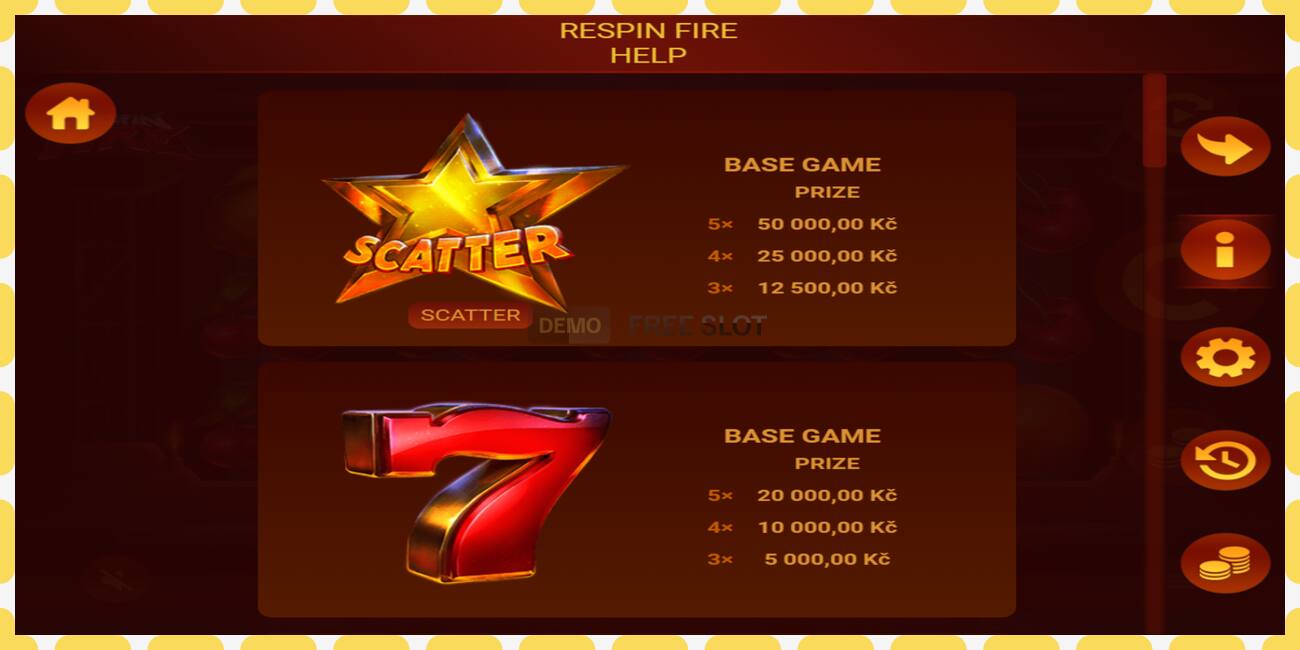 Demo slot Respin Fire ingyenes és regisztráció nélkül, kép - 1