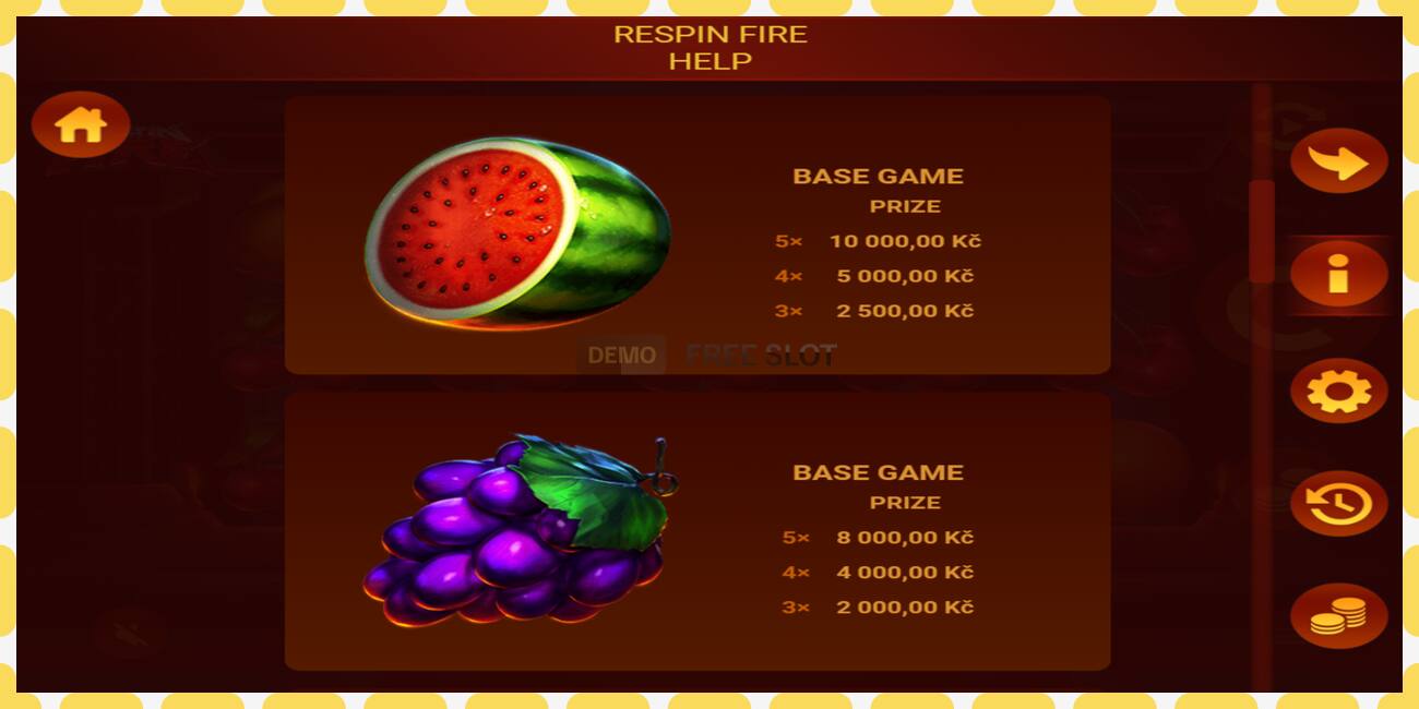 Demo slot Respin Fire ingyenes és regisztráció nélkül, kép - 1