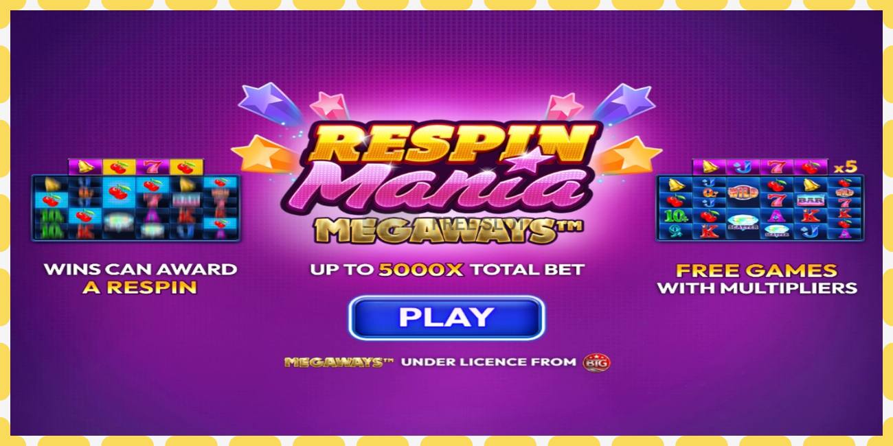 Демо слот Respin Mania Megaways бекер жана каттоосуз, сүрөт - 1