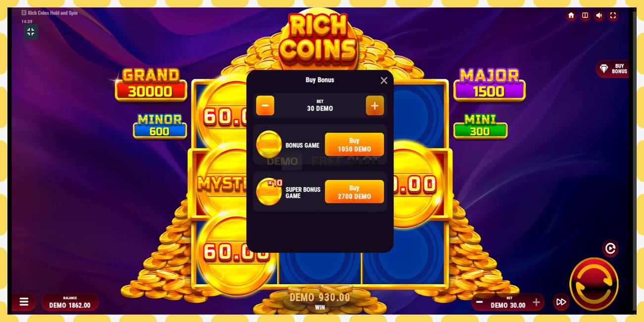 Demo slot Rich Coins Hold and Spin free and without registration, picture - 1