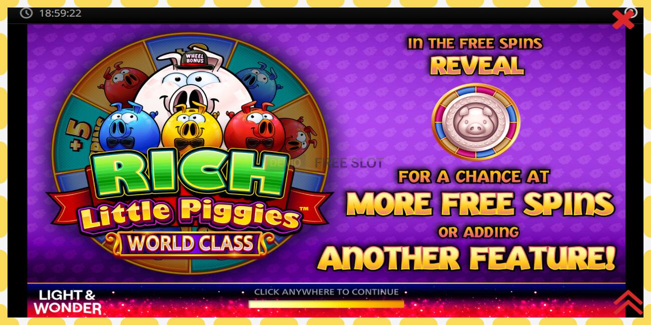 Demo slot Rich Little Piggies World Class නොමිලේ සහ ලියාපදිංචියකින් තොරව, පින්තූරය - 1