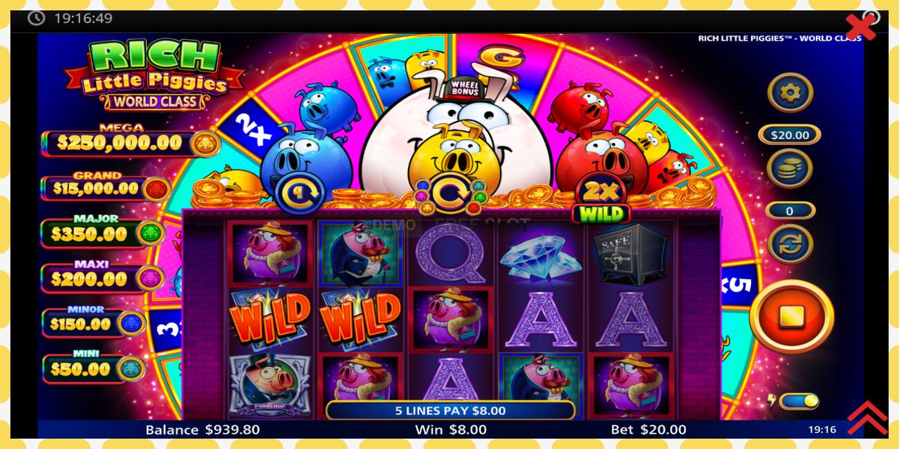 Demo slot Rich Little Piggies World Class නොමිලේ සහ ලියාපදිංචියකින් තොරව, පින්තූරය - 1