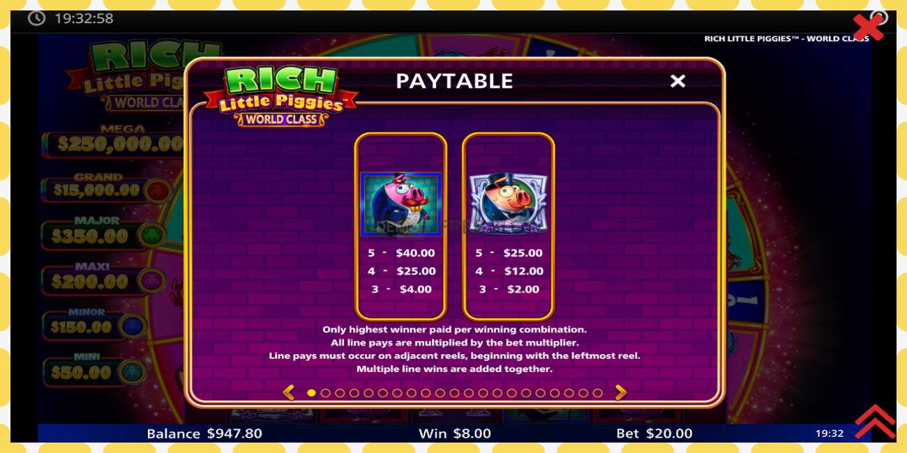 Demo slot Rich Little Piggies World Class නොමිලේ සහ ලියාපදිංචියකින් තොරව, පින්තූරය - 1